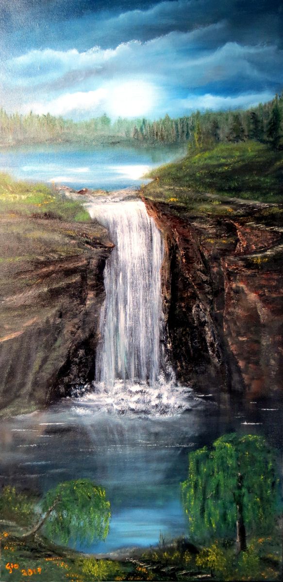Falling Waterdrops 2017
Öl auf Leinwand 50x100cm